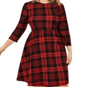 💥 SHEIN Plaid Red and Black Women's Dress 1XL (14-16)